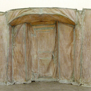 Heidi Bucher, Borg, 1976, Textile, latex, mother-of-pearl pigments, bamboo, Approx. 230 x 350 x 100 cm (90½ x 137¾ x 39¼ in). Estate of Heidi Bucher. Photograph by Mayo Bucher
