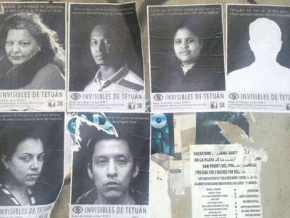 Carteles de la campaña Invisibles en las calles del barrio madrileño de Tetuán