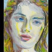 Jiang Cheng, e-131 Helen, 2022, oil on canvas, 100×85 cm. Courtesy of the artist and Tara Downs, New York