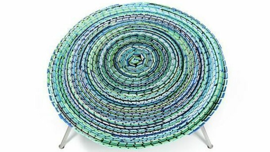 Humberto & Fernando Campana, Vitoria Regia Stool, 2002, Edition of 8 + 4 AP EVA, textiles and fabric over stainless steel structure H19.6 Diam 59 in or H50 Diam 39.3 in, © Fernando Laszlo, Courtesy Carpenters Workshop Gallery