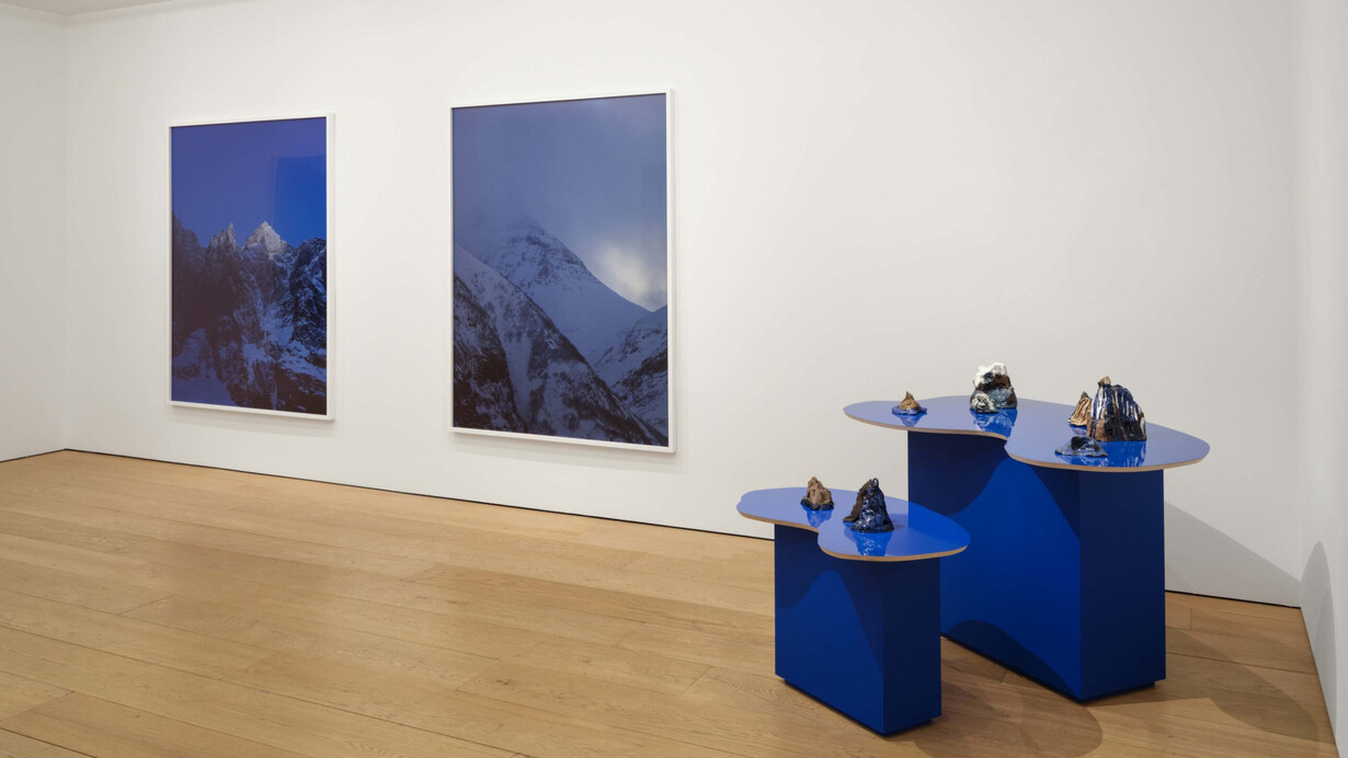 A study of blue mountains, exhibition view. Courtesy of Lehmann Maupin