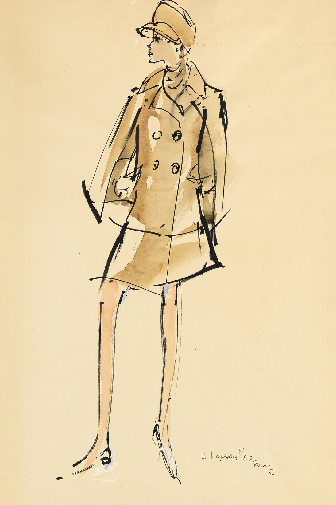 Irwin Crosthwait, Paris, 1967, Watercolour, inscribed initialed, 65 x 50 cm © Gray MCA