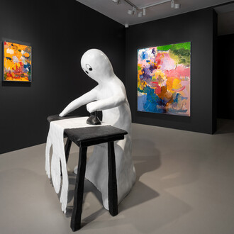 Friedrich Kunath, On a clear day I can see you forever, exhibition view. Courtesy of Galerie Max Hetzler