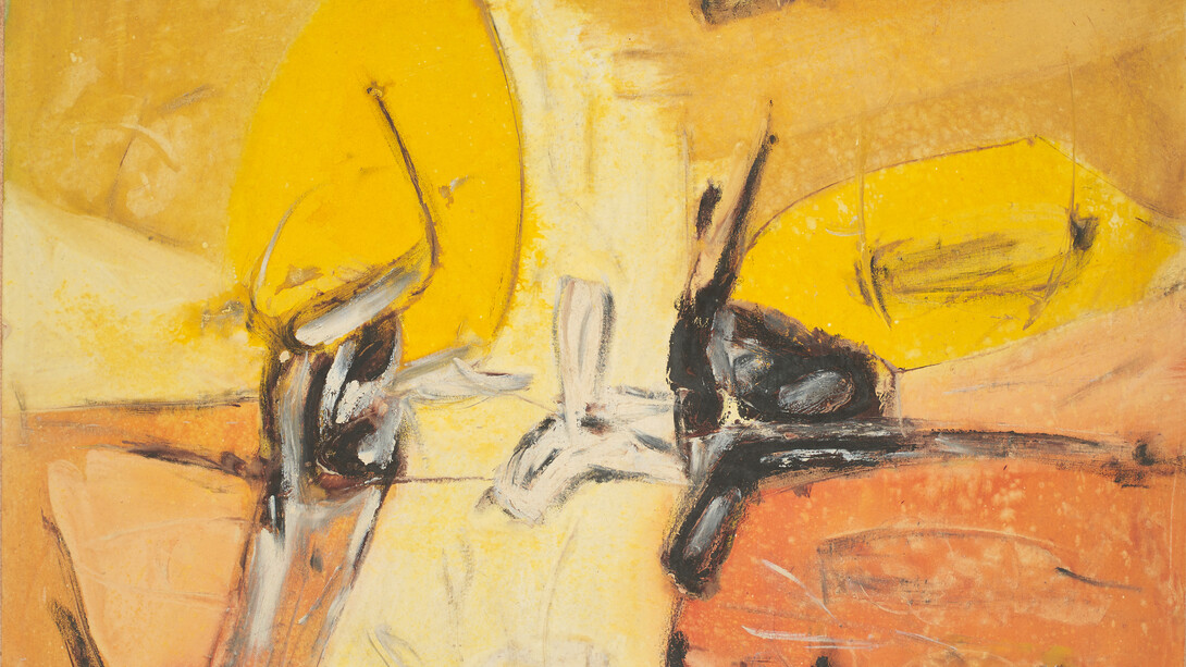 Aubrey Williams, Guyana Sun, 1967. Powder paint and gouache on paper, 59 x 76.5 cm. ©Aubrey Williams Estate