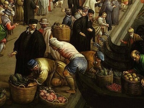 Descarga de mercancías en Venecia