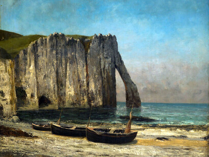 Gustave Courbet, La scogliera a Etretat ,1869, olio su tela, cm 63 x 76