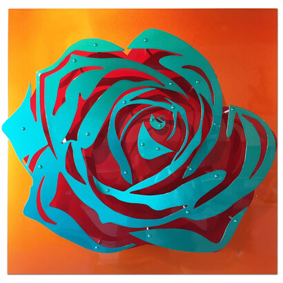 Kalish Editions, Candy Rose, Blue on Orange, 2017. Courtesy of FP Contemporary