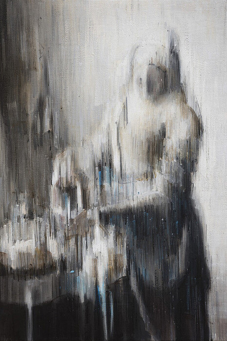 Valerio D'Ospina, "B.I. (The Milkmaid)", oil on canvas, 14x18. Courtesy of Parlor Gallery