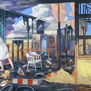 Brian Adam Douglas, A Sort of Homecoming, cut paper on paper, 36 x 71 inches (91.4 x 180.3 cm)