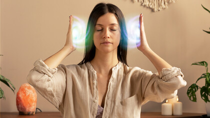 A woman undergoing a healing process, focusing on the mind-body connection to address stress, health, and the impact of chronic illness