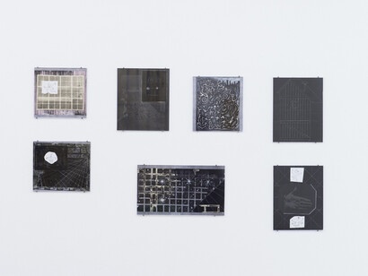 Sam Pulitzer, the cloak, the catacombs, the inferno, the outhouse, the view, the hanger, the birds, 2014, set of 7 works on paper, variable dimensions, © photo Marc Domage, courtesy Air de Paris, Paris