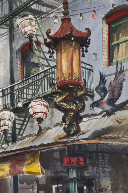 Jade Fon Woo, Lanterns-S.F. Chinatown (detail), c. 1943-1949. Courtesy of Columbus Museum of Art