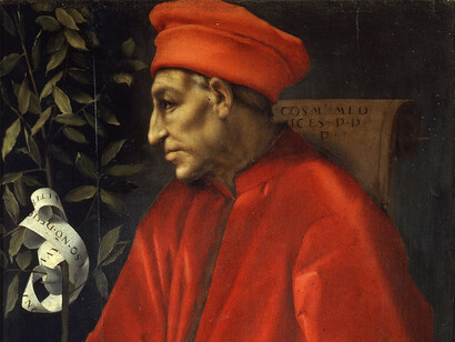 Pontormo, Ritratto di Cosimo il Vecchio (dettaglio), olio su tela, 1518-1520 ca, Galleria degli Uffizi, Firenze, Italia