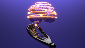 Elevate your content with a captivating AI cloud concept featuring a robot arm, symbolizing the cutting-edge technology of Artificial Intelligence (AI)
