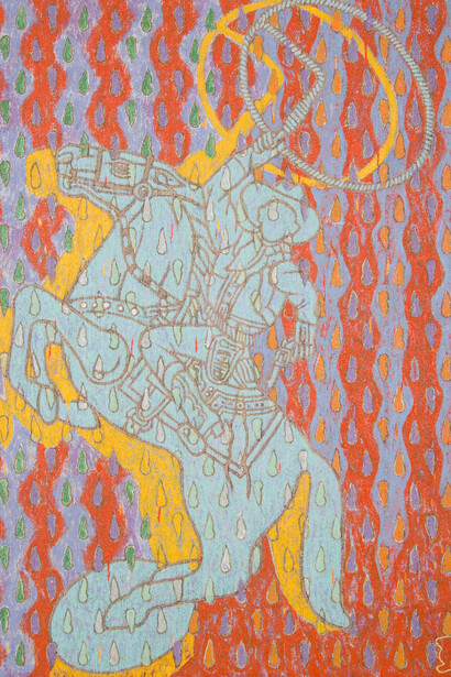 Dieterich Spahn, Structo cowboy swinging lasso #2, structo cowboy wind-up toy, 1935. Courtesy of Douglas Flanders and Associates Gallery