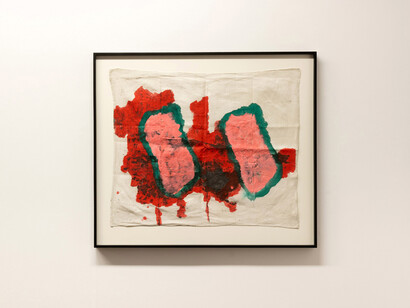 Claude Viallat, vista de exhibición. Cortesía de Galería Rafael Pérez Hernando