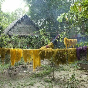 Susana Mejia (b. 1978). Tinted fique fibers drying in the Amazon, from Color Amazonia, 2006-2013. Courtesy of the artist.