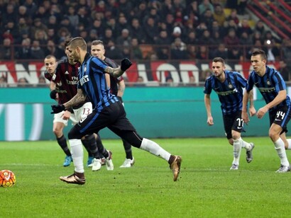 Il calcio di rigore sbagliato da Icardi