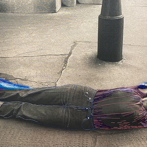 Orly Cogan, Spilled into color (detail), 2026. Courtesy of Robert Mann Gallery