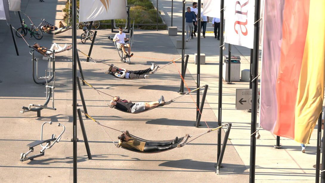Leopold Kessler, Hammock synchronization, 2023. Courtesy of Musa Museum