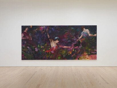 Angela Fraleigh, I have decided not to be hungry, exhibition view. Courtesy of Inman Gallery