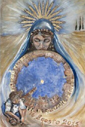 Frammento del drappellone di Elisabetta Rogai