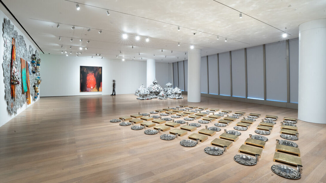 Subodh Gupta, एक मुट्ठी आसमान (A fistful of sky), exhibition view. Courtesy of Nature Morte 