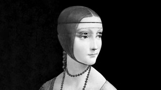 Mariella Bettineschi, L'era successiva (Leonardo, Dama con ermellino) 2010, 120x80x2 cm. Courtesy l'artista