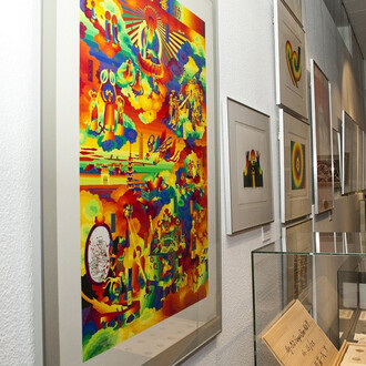 George Maciunas' Fluxus room, exhibition view. Courtesy of M. K. Čiurlionis National Museum of Art