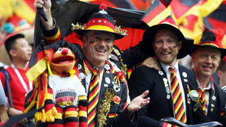 German fans supporting their football team