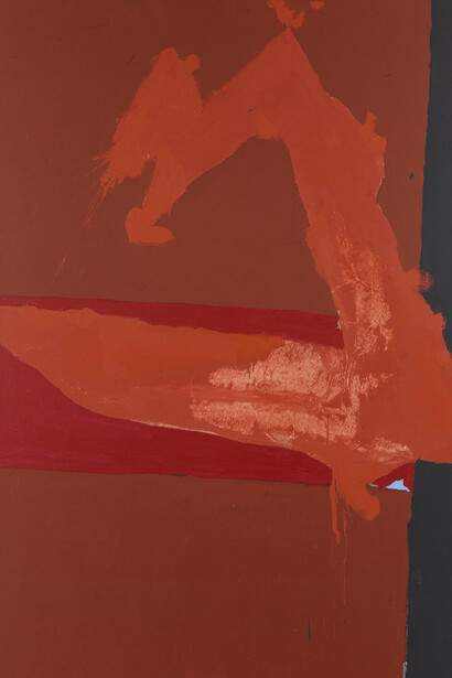 Robert Motherwell, Summertime in Italy, 1967, acrylic on canvas, 82 x 48 inches, 208.3 x 121.9 cm
