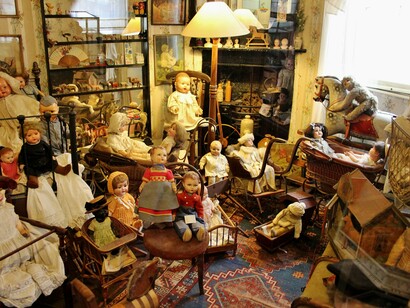 The Pollock's Toy Museum in London, dolls and toy soldiers