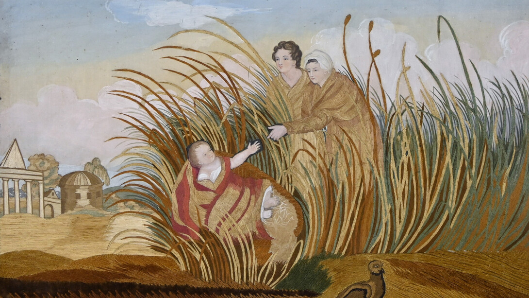 Unidentified maker, The finding of Moses, Mrs. Lydia Bull Royse’s school, Hartford Connecticut, ca. 1810. Courtesy of Detroit Institute of Arts