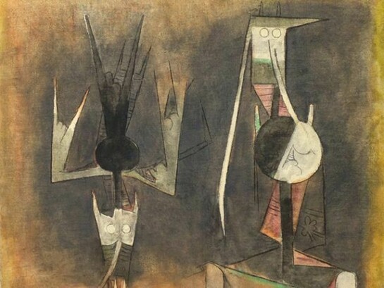 Wifredo Lam, “Oiseau et Personnage”, 1971, Oil on canvas, signed bottom left, 25 5/8 x 37 7/8 in. 65 x 81 cm