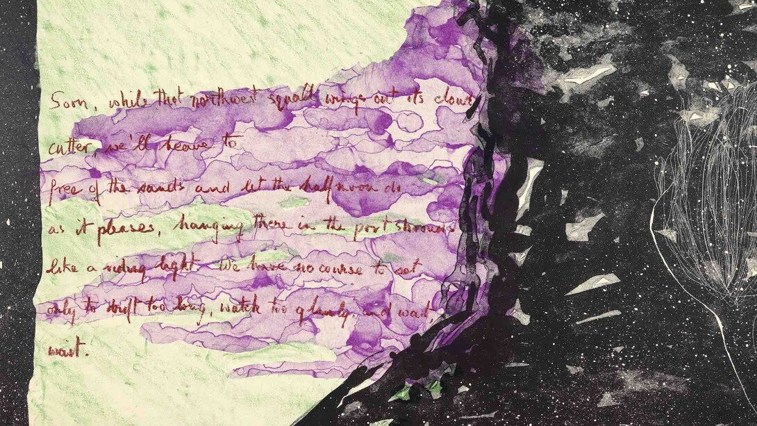 Robert Perkins with Basil Bunting, Fragment, 1980. Lithograph printed by Derriere L'Etoile Studios, New York