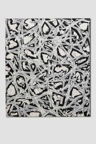 Gianni Asdrubali, Stestastess, 2019. Industrial painting on plexiglass on canvas, 187 x 160cm. Courtesy of A arte Invernizzi, Milan
