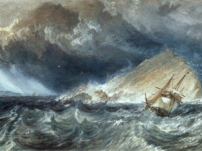 Joseph Mallord William Turner (1775-1851), A Ship against the Mew Stone, at the entrance to Plymouth Sound, c.1814, Photo © National Gallery of Ireland