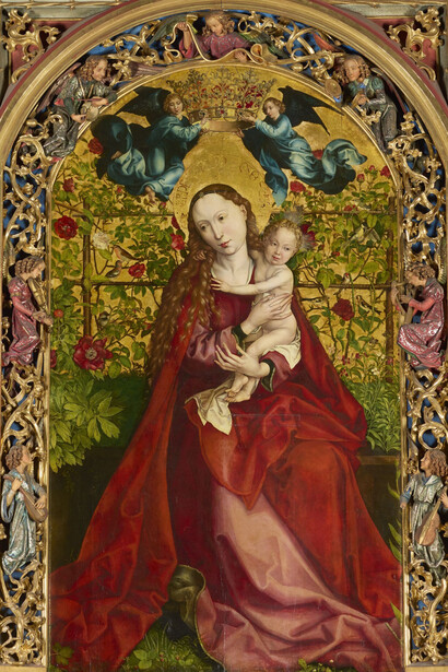 Martin Schongauer, The virgin in the Rose Bush (detail). Courtesy of the Louvre Museum 