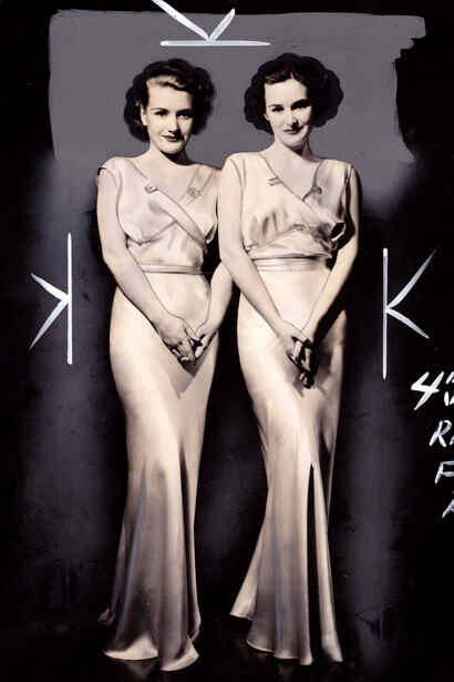 Lane Sisters, 1936, Tirage argentique vintage retouché à la main, 20 x 25 cm, Pièce unique, Courtesy Argentic