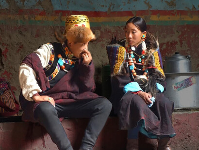 Two indegenous tribals in a relaxed mode in the Solukhumbu region of Nepal
