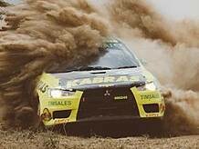 Car drifts in Kenya KCB Rally in Naivasha, Kenya