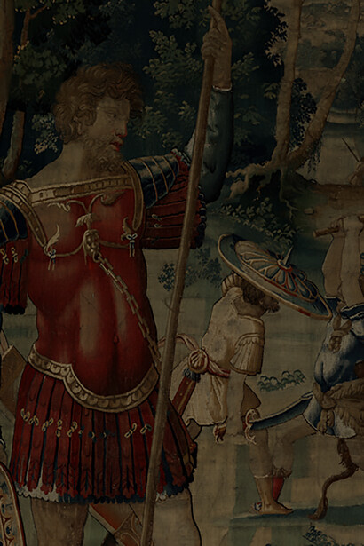 Royal Palace; Madrid; Community of Madrid, Spain; Flemish tapestry, Labors of Hercules IV Fight of Hercules and Antaeus