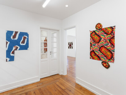 Claude Viallat, Peintures, vista da exposição. Cortesia da Document Gallery