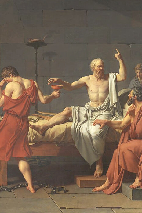 Jacques Louis David, La muerte de Sócrates (detalle)