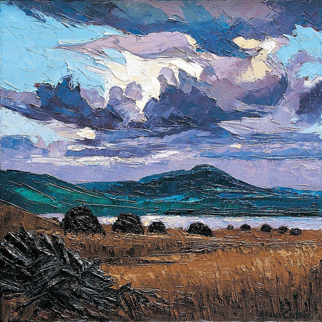 Alan Cotton, Co. Kerry - Peat Stacks bordering the Bay