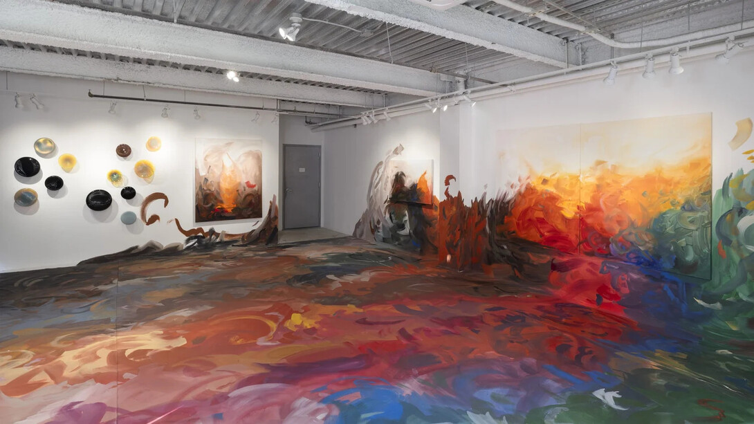 Austin Fields and Pàulla Scàvazzini, Between Utopias and the abyss, exhibition view. Courtesy of Kaliner Gallery