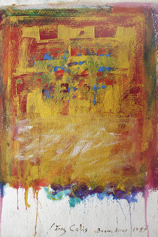 Perez Celis, Untitled (Buenos Aires), 1989, Mixed Media on Paper, 31” x 25"
