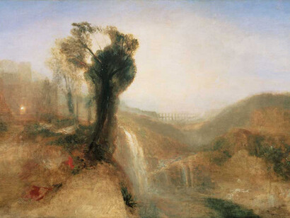 William Turner, Paesaggio a Nepi, Lazio, con acquedotto e cascata, circa 1828, Olio su tela, 150,2 x 249,2, Londra, Tate Britain, Crediti imagine © Tate, London 2014  