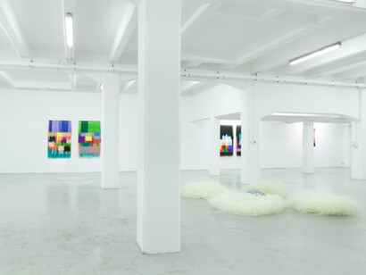 Thin three-dimensionality / Sottile tridimensionalità, Hiva Alizadeh | Guillaume Linard-Osorio | Michelangelo Penso. Installation view @ The Flat – Massimo Carasi, Milan Michelangelo Penso - Hiva Alizadeh
