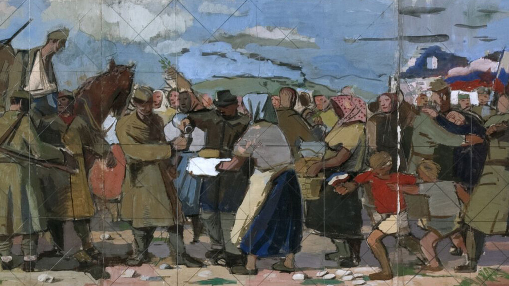 Marij Pregelj, Drawing for the liberation fresco (color study) (detail), 1947. Courtesy of MG+MSUM